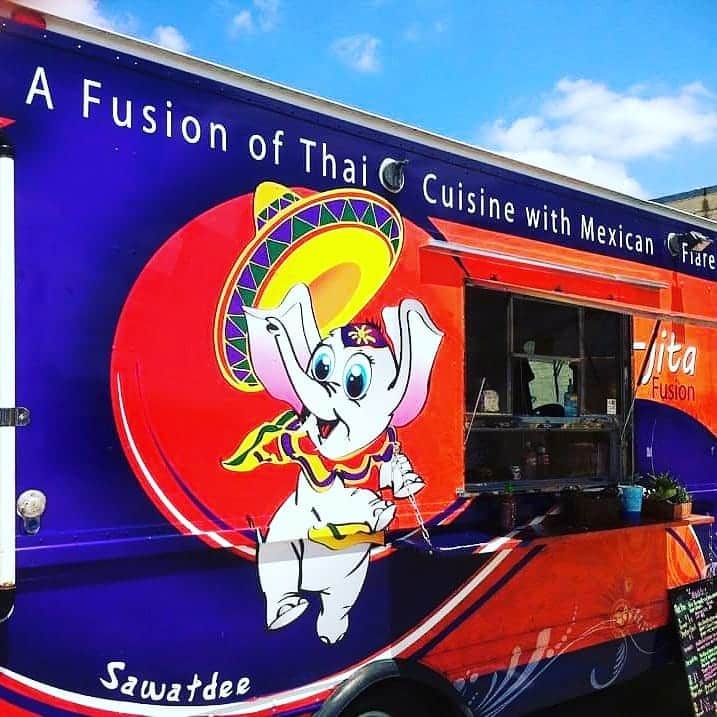 Apartments in Northwest Houston North A thai food truck featuring an elephant logo.