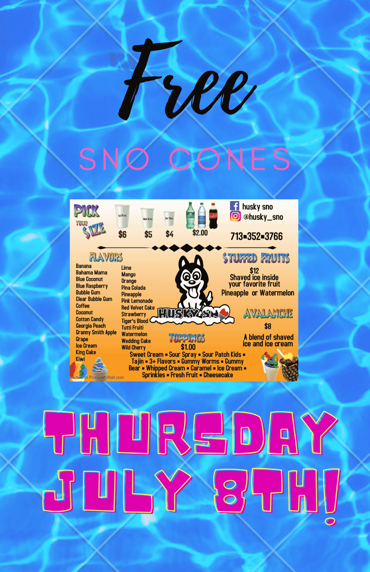 Apartments in Northwest Houston North A flyer for free sno cones on July 8th. Apartments for rent in NW Houston North