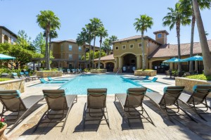 Apartments for Rent in Northwest Houston, TX - Pool Area with Lounge Chairs